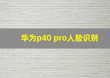 华为p40 pro人脸识别